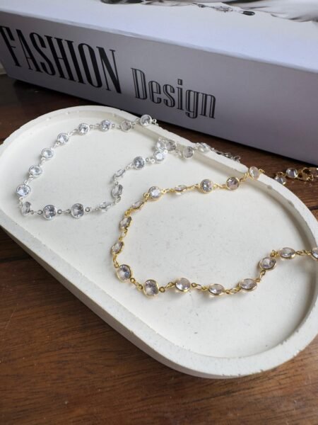 Colar de Zircônias redondas Banhado