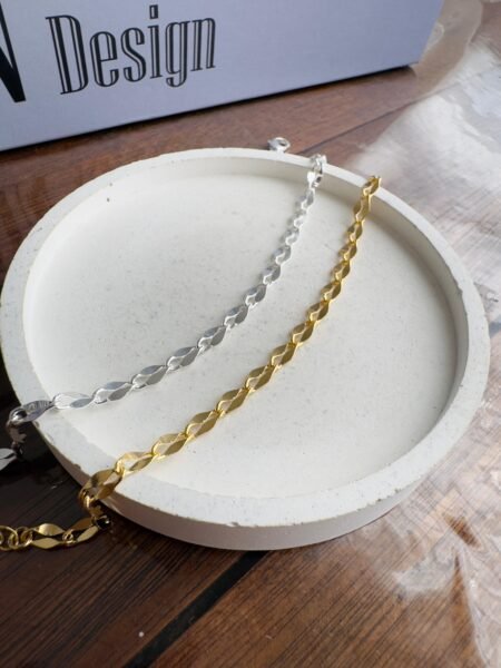 Pulseira com Elos Orgânicos Banhada