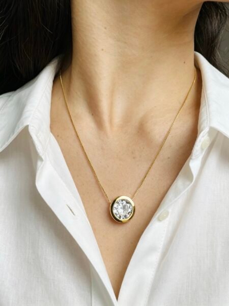 Colar Ponto de Luz 1,2 Banho de Ouro 18K